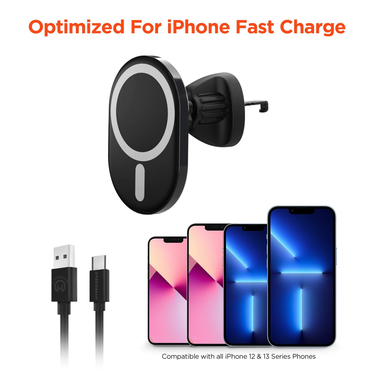 HyperGear MagVent Wireless Car Charging Mount for iPhone 13